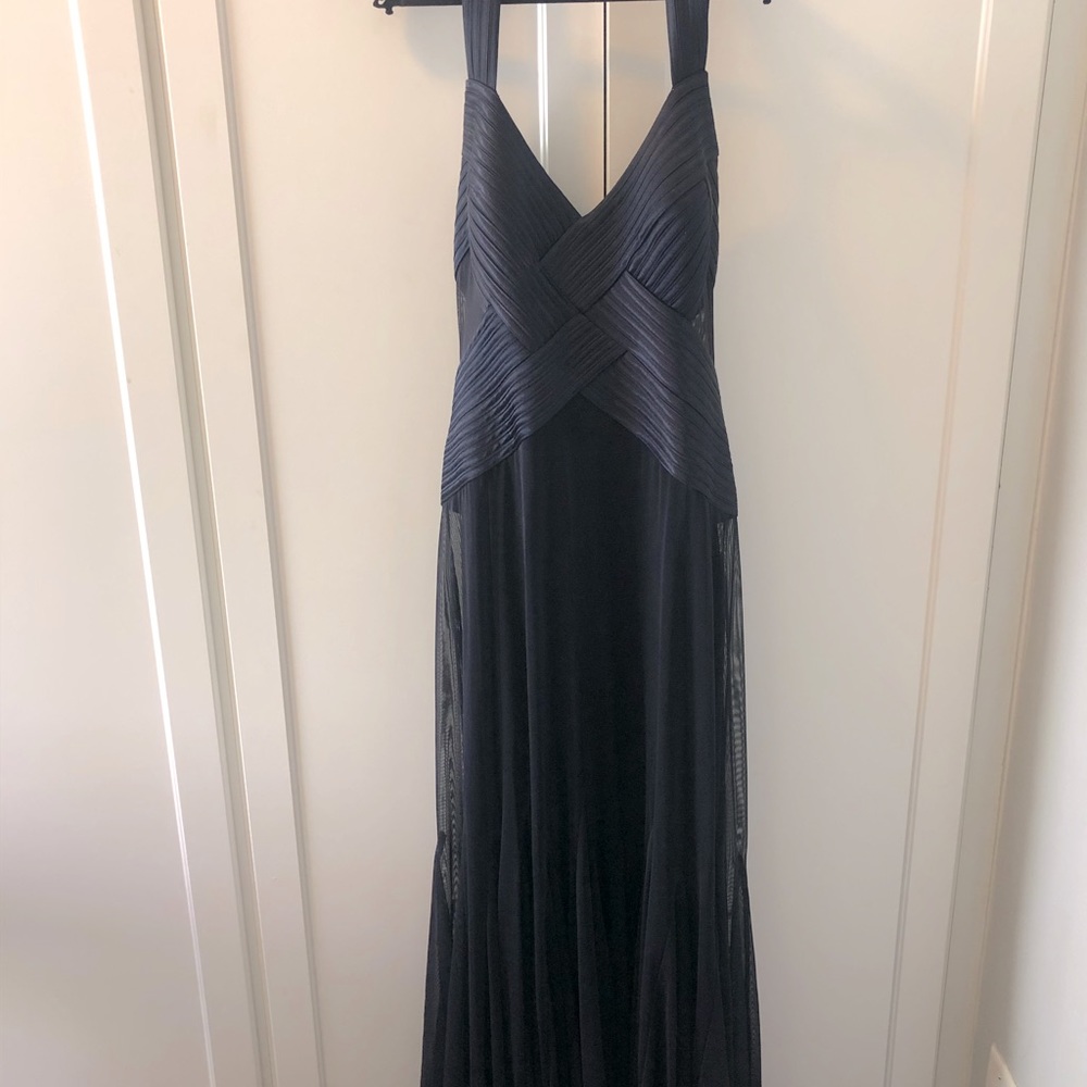 Elegant floor length navy gown